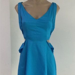 CRISCROSS Back Detail Blue Mini Dress